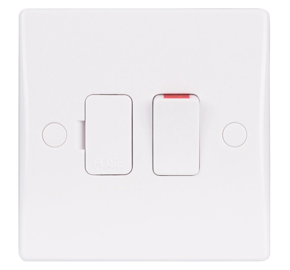 Schneider Electric Ultimate Slimline 13A Switched Fused Spur White with Colour-Matched Inserts