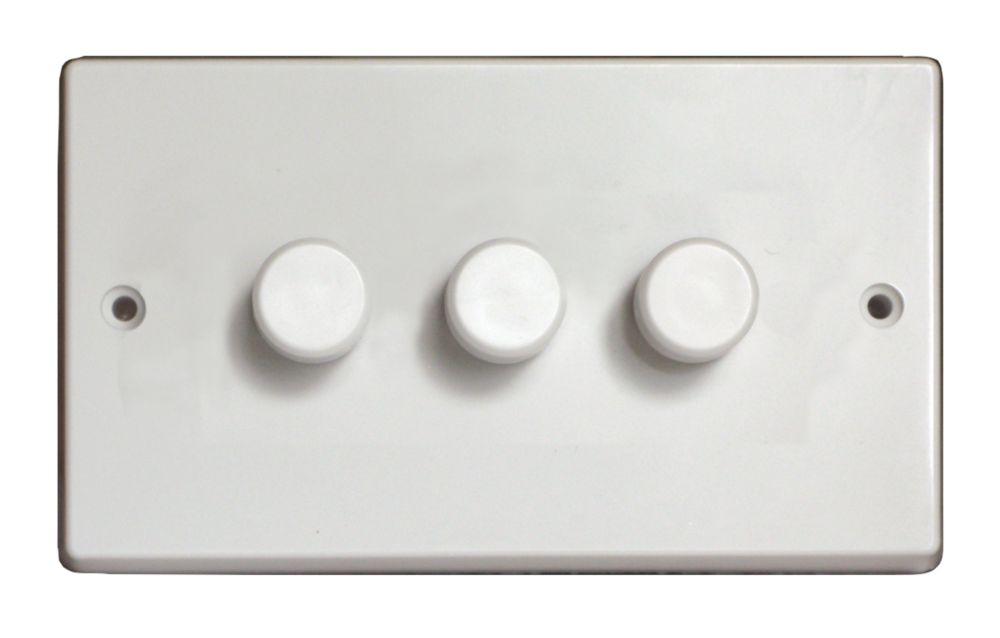 Varilight V-Dim 3-Gang 2-Way Dimmer Switch White