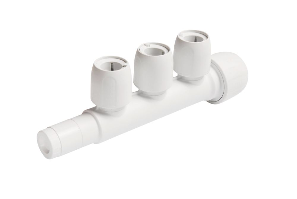 Hep2O Plastic Push-Fit Reducing 3-Port Closed Spigot Manifold 22 x 15mm Reviews