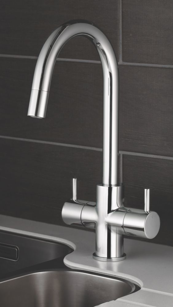 Swirl Fresco 907015 Pull-Out Mono Mixer Kitchen Tap Chrome