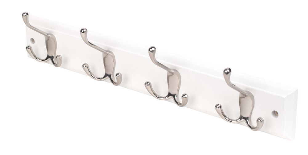 Smith & Locke Hook Rail White Satin Nickel 450 x 110mm Reviews