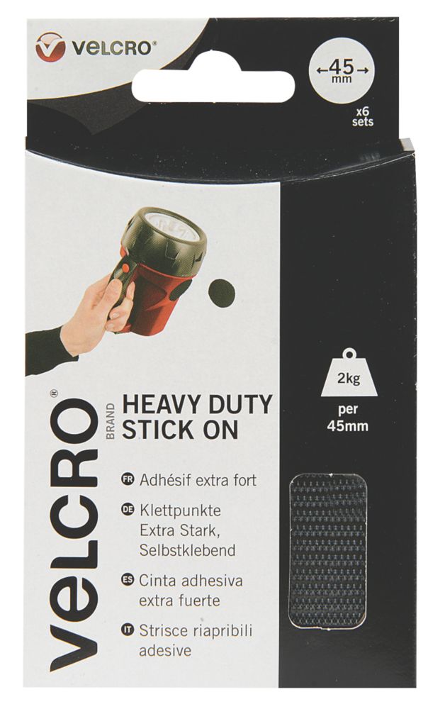 Velcro Brand Black Heavy Duty Stick-On Coins 6 Pieces