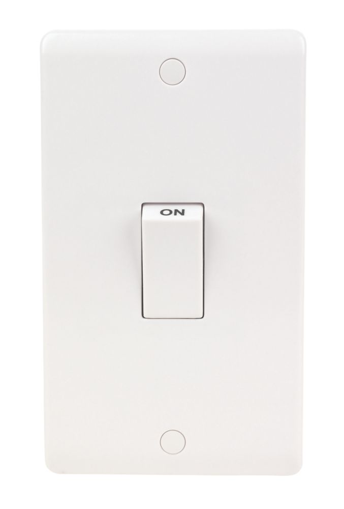 LAP 45A 2-Gang DP Cooker Switch White with White Inserts