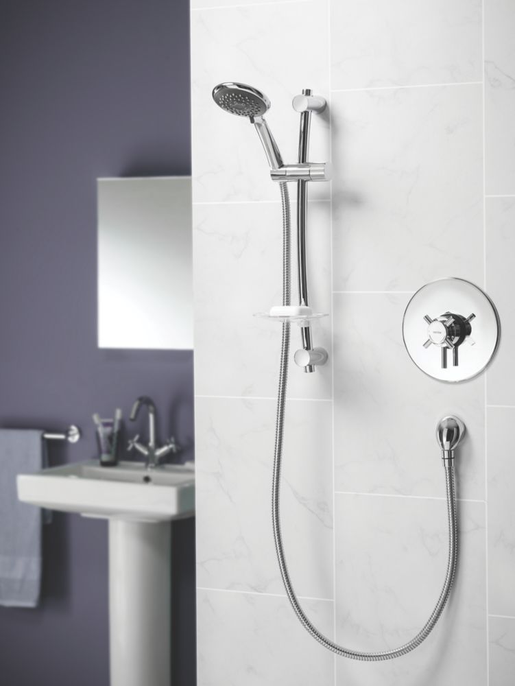 Triton Vitino Mini Rear-Fed Concealed/Exposed Chrome Thermostatic Mixer Shower