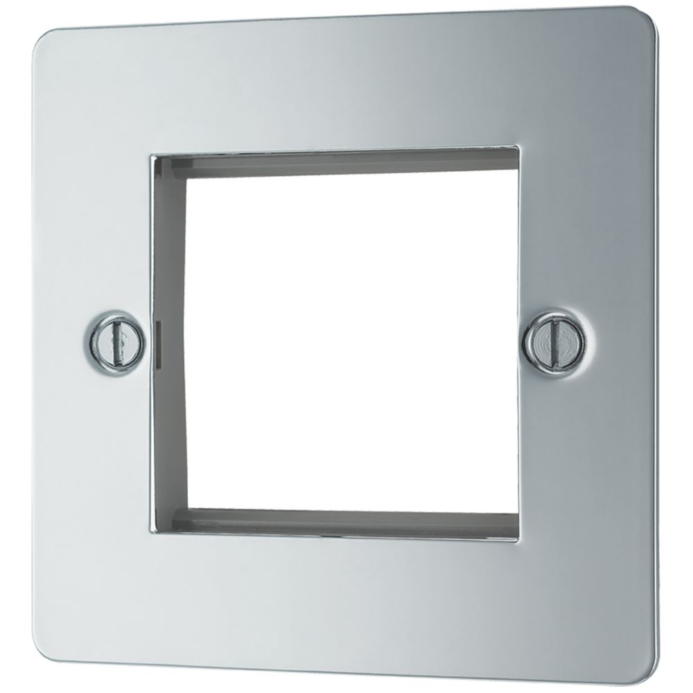 LAP 1-Gang Front Plate with Double Module Aperture + Earth Polished Chrome Reviews