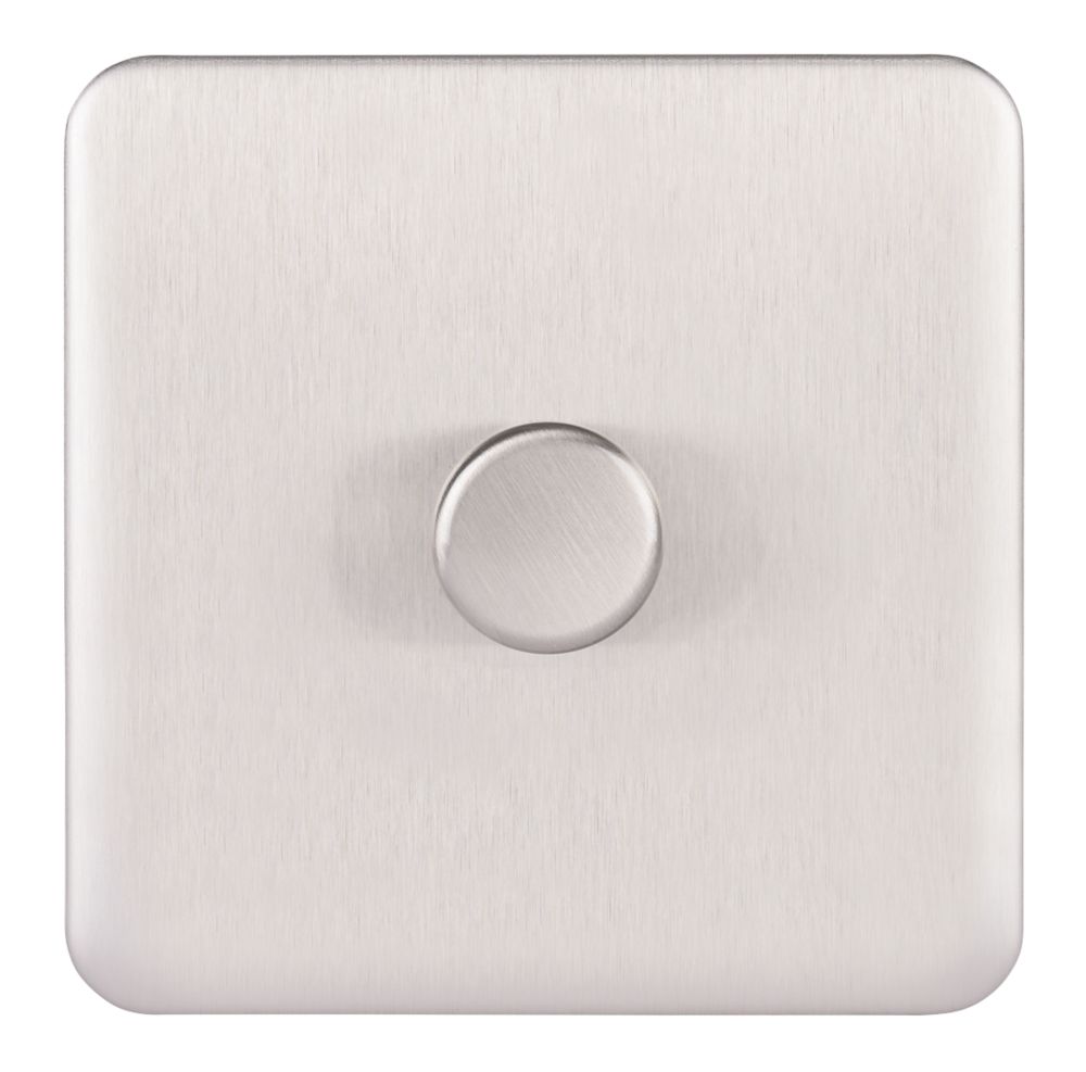 Schneider Electric Lisse Deco 1-Gang 2-Way LED Dimmer Brushed Stainless Steel