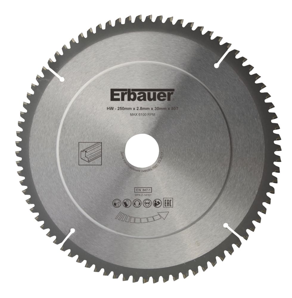 Erbauer TCT Saw Blade 250 x 30mm 80T Reviews