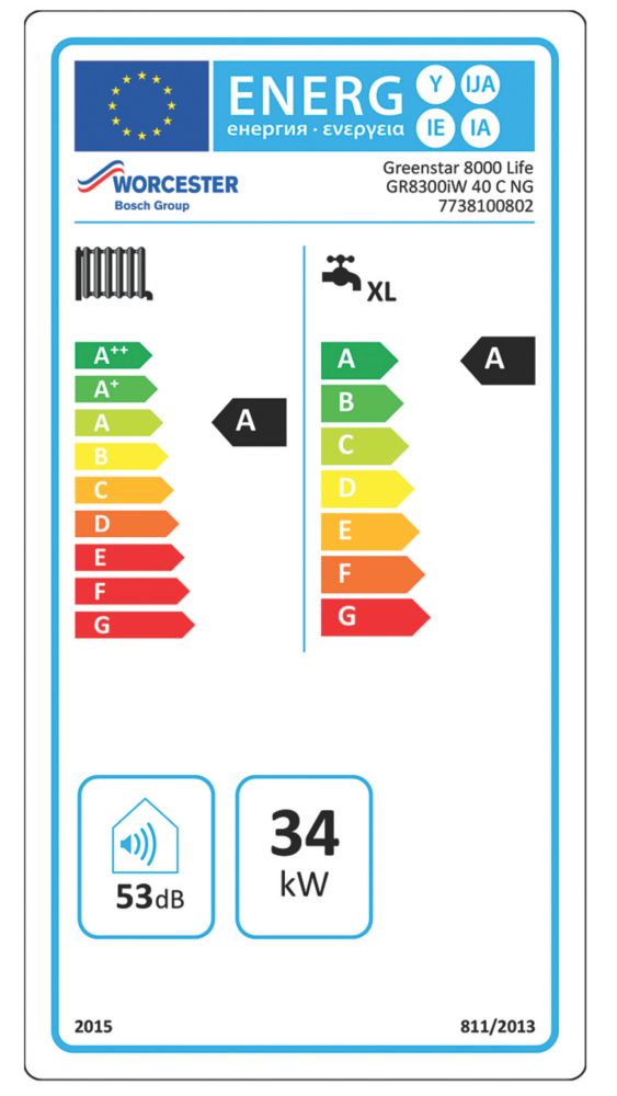 Worcester Bosch Greenstar 8000 Life 40c Gas Combi Boiler Boilers Screwfix Com