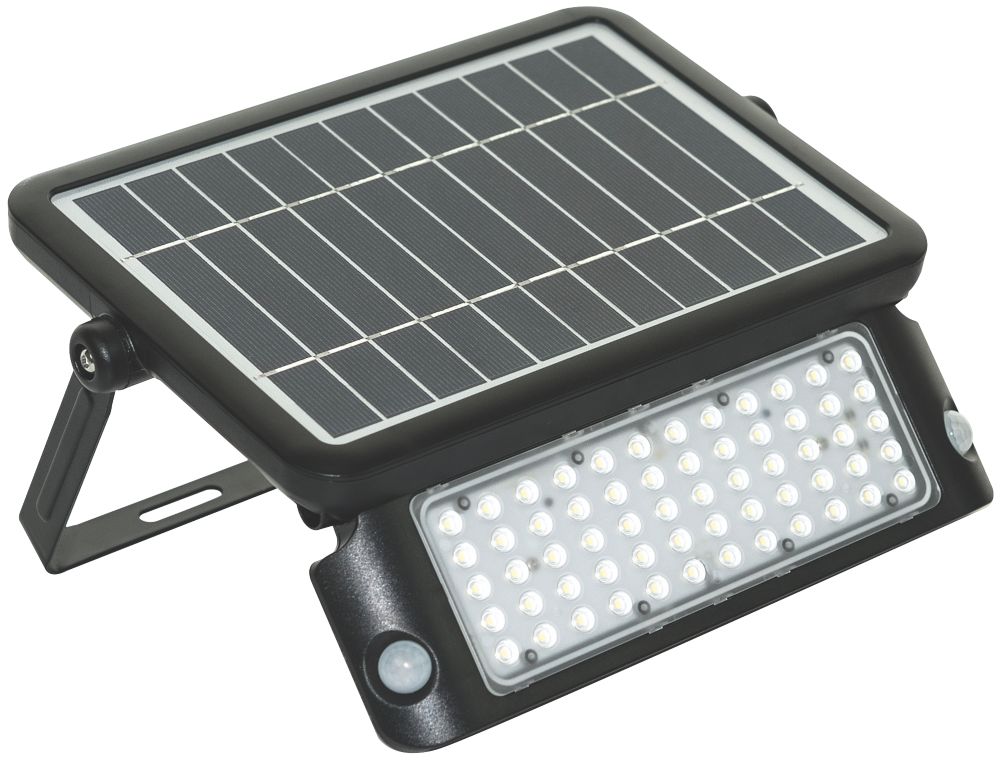 Luceco LEXSF11B40 LED High Power Solar Floodlight with PIR & Photocell Black