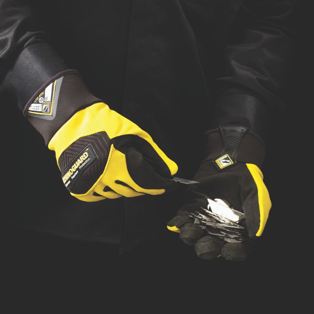 Tilsatec 49-6220 Rhinoguard Needlestick Cut 5/E Gloves Black / Yellow Large