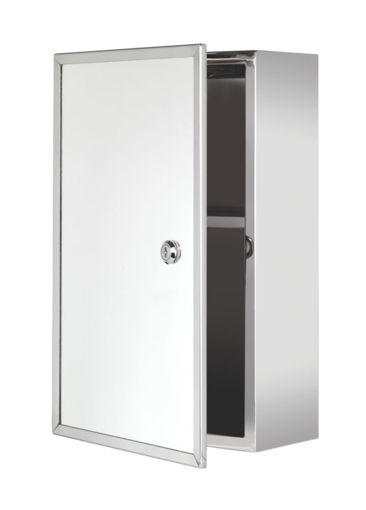 Croydex Lockable 1 Door Bathroom Medicine Cabinet 250 X 130 X