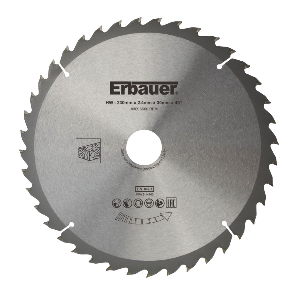 Erbauer TCT Saw Blade 230 x 30mm 40T Reviews