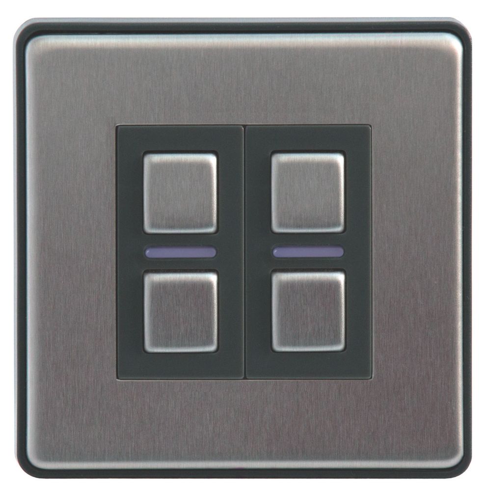 Lightwave 2-Gang 2-Way LED Generation 2 Smart Dimmer Switch Brushed Stainless Steel