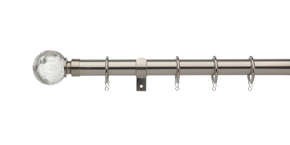 Universal Metal Extendable Curtain Pole Satin Steel 25 28mm X 1 8