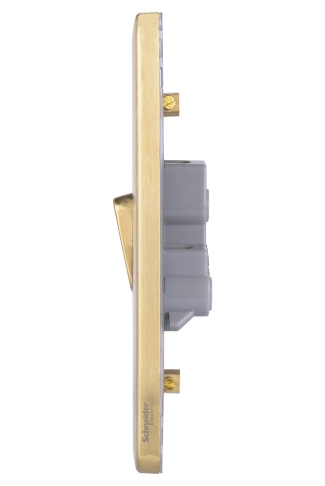 Schneider Electric Lisse Deco 50A 2-Gang DP Cooker Switch Satin Brass with LED with Black Inserts