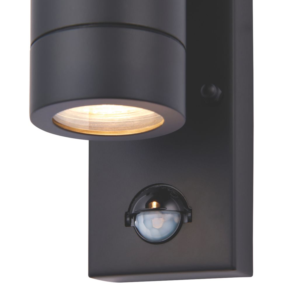 LAP Bronx Black GU10 PIR Up & Down Wall Light