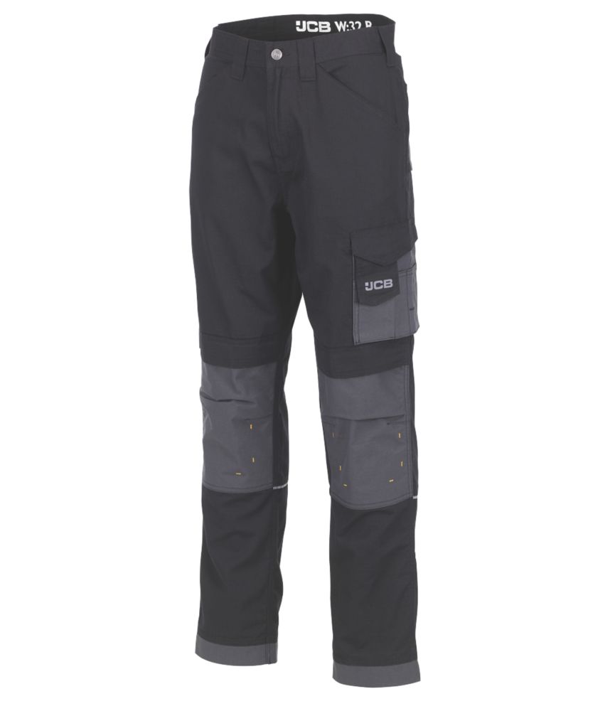 JCB Rip-Stop Trousers Black / Grey 38