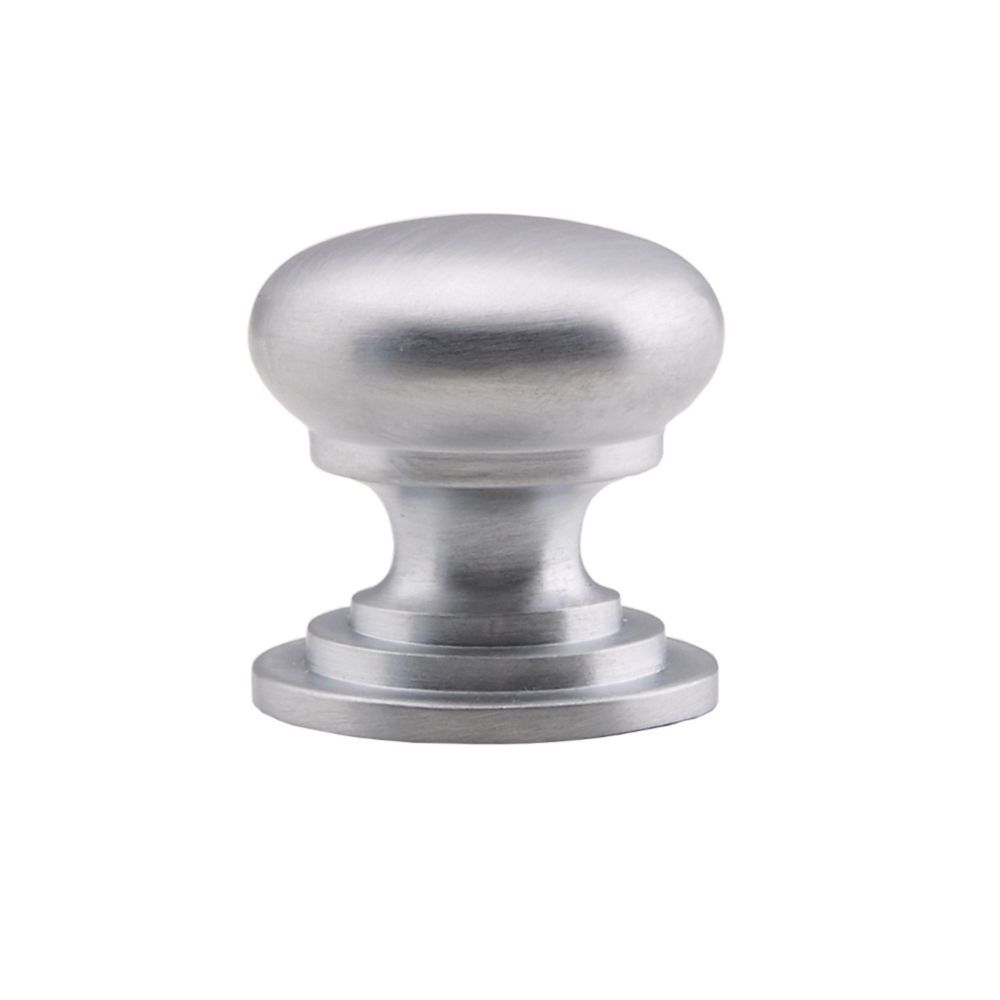 Fingertip Design Victorian Cupboard Knob Satin Chrome 42mm
