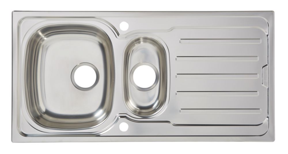 Kitchen Sink & Drainer Stainless Steel 1.5 Bowl 1000 x 500mm