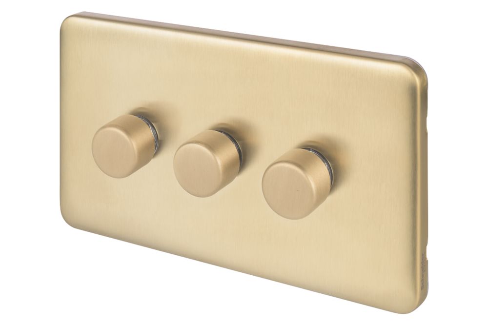 Schneider Electric Lisse Deco 3-Gang 2-Way Dimmer Switch Satin Brass Reviews