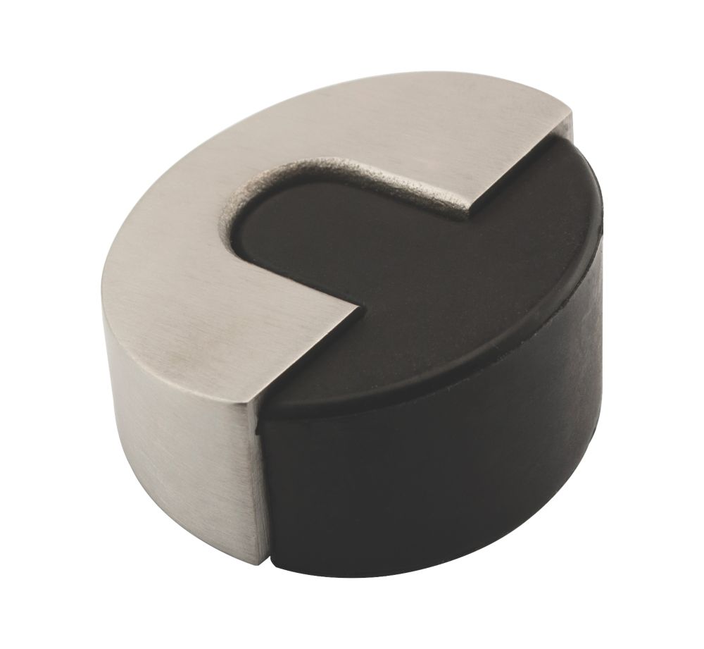 Eclipse Round Floor Door Stop Satin Stainless Steel