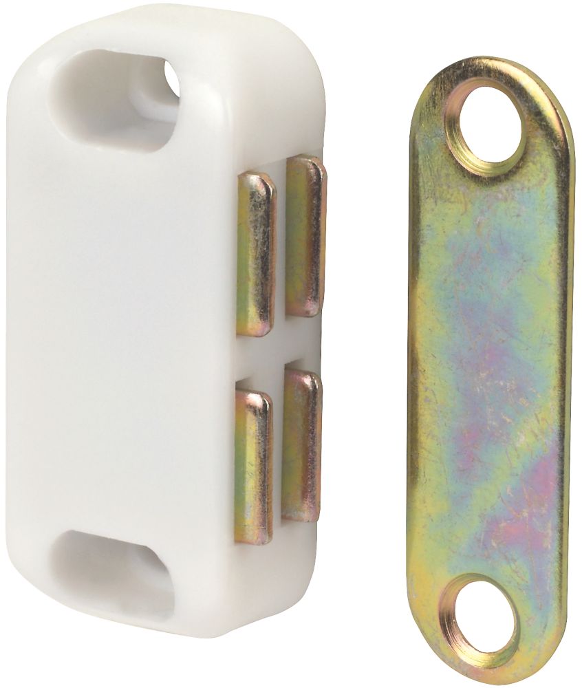 Magnetic Cabinet Catch White 42 X 20mm 10 Pack Catches Latches