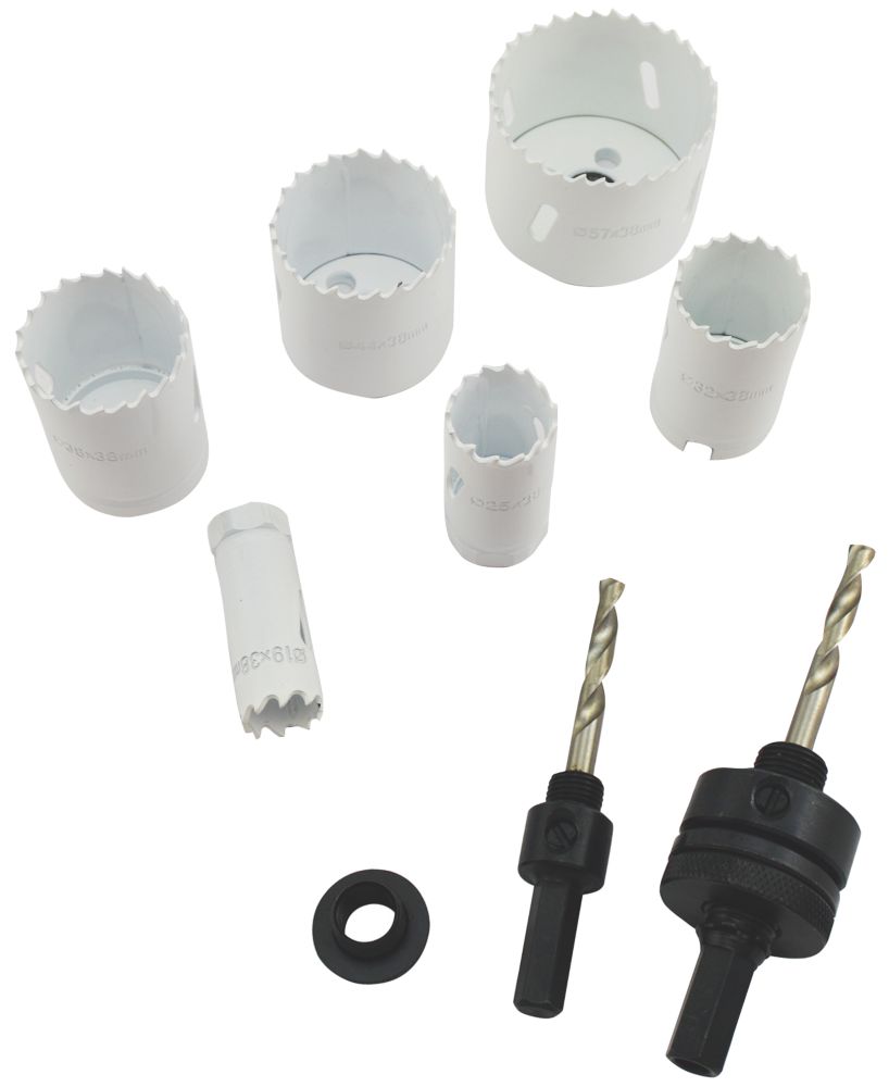 Multi-Material Plumbers Bi-Metal Holesaw Set 9 Pieces