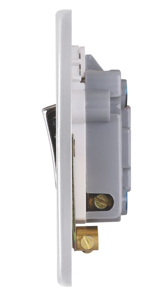 Schneider Electric Ultimate Low Profile 13A Switched Fused Spur with Neon Polished Chrome with White Inserts