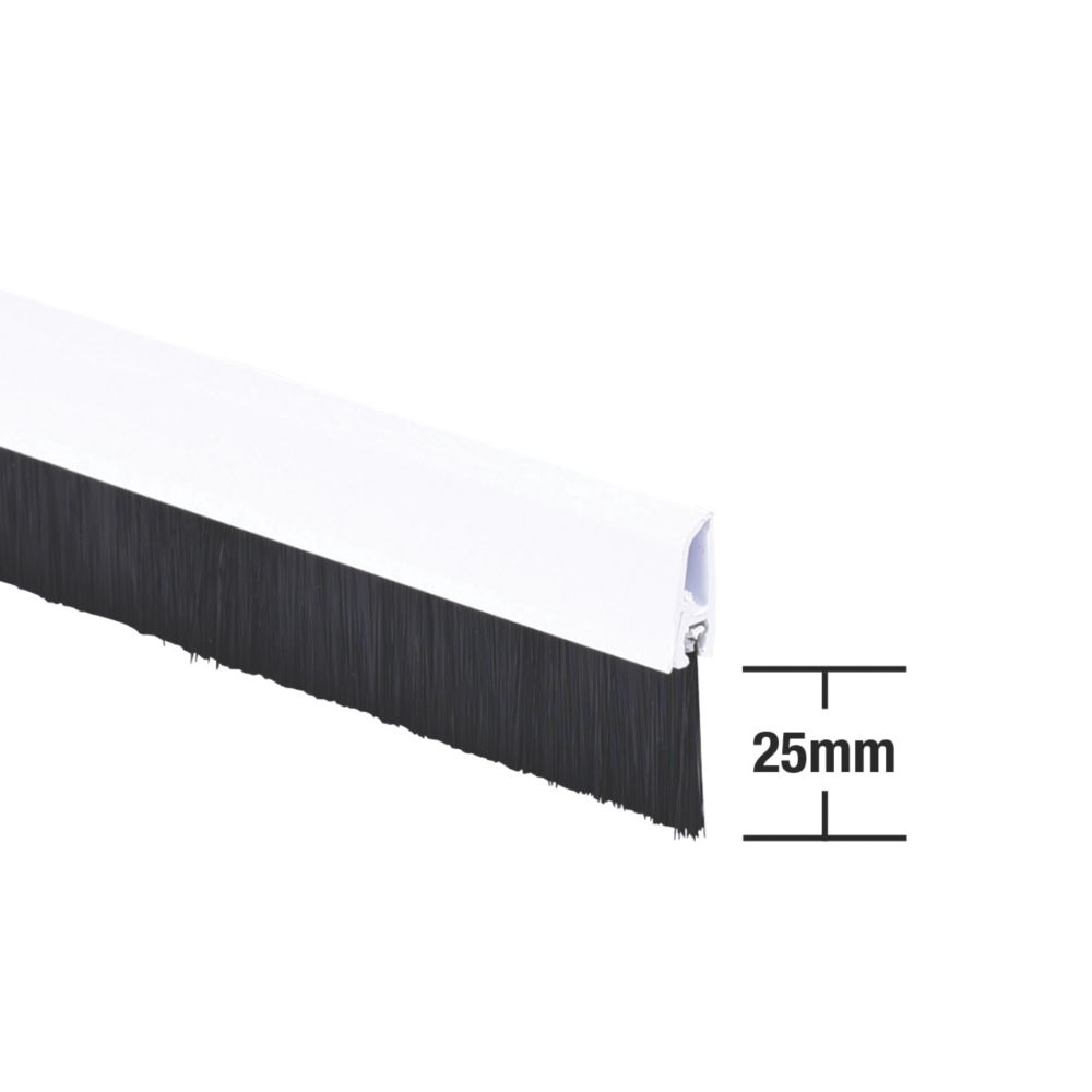 Stormguard Bottom Door Brush Draught Excluder White 1m