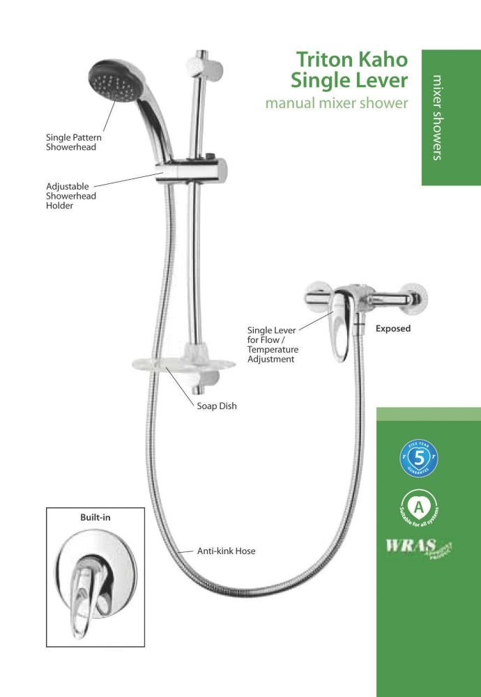 Triton Kaho Rear-Fed Exposed Chrome Shower Flexible