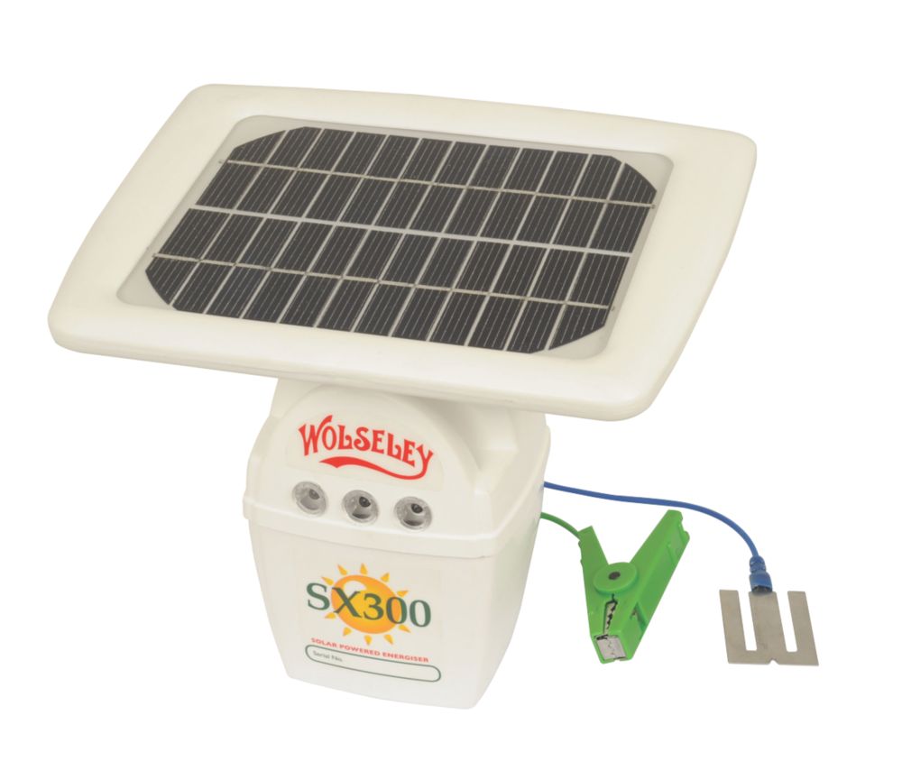 Stockshop SX300 Solar-Powered Electric Fence Energiser Battery-Powered