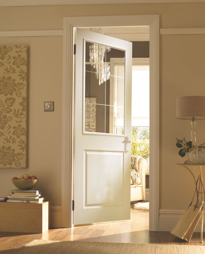 Jeld Wen Cambridge Glazed Primed Panelled Internal Glazed Door