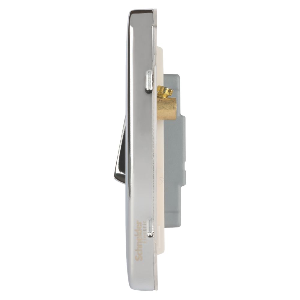 Schneider Electric Lisse Deco 10A 1-Gang 2-Way Retractive Switch Polished Chrome with White Inserts