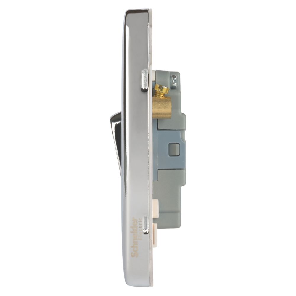 Schneider Electric Lisse Deco 10AX 3-Gang 2-Way Light Switch Polished Chrome with White Inserts