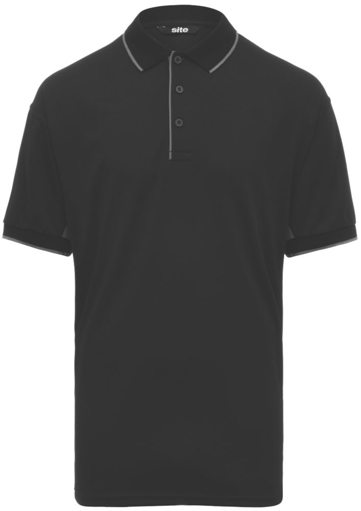 Site Barchan Moisture Wicking Polo Shirt Black Medium 44½