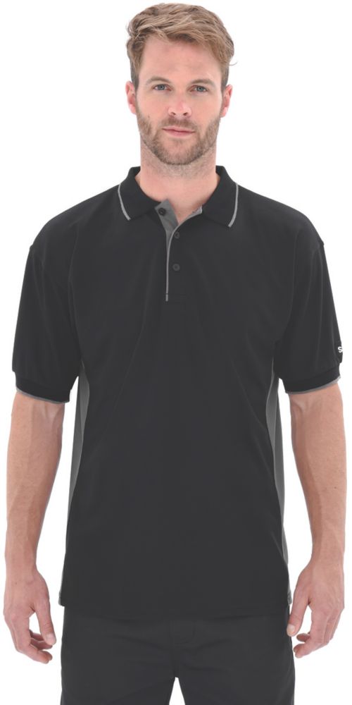 Site Barchan Moisture Wicking Polo Shirt Black Medium 44½