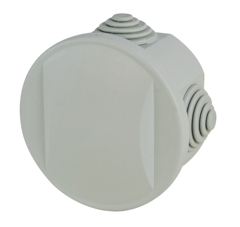 Schneider Electric Round 4-Entry Junction Box with Knockouts Grey 85mm