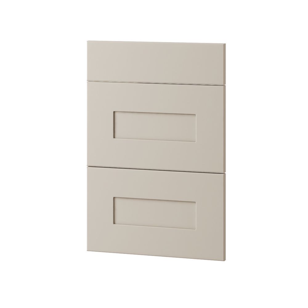 Matt Stone Shaker Pan 3 Drawer Fronts 496 X 732mm Cashmere