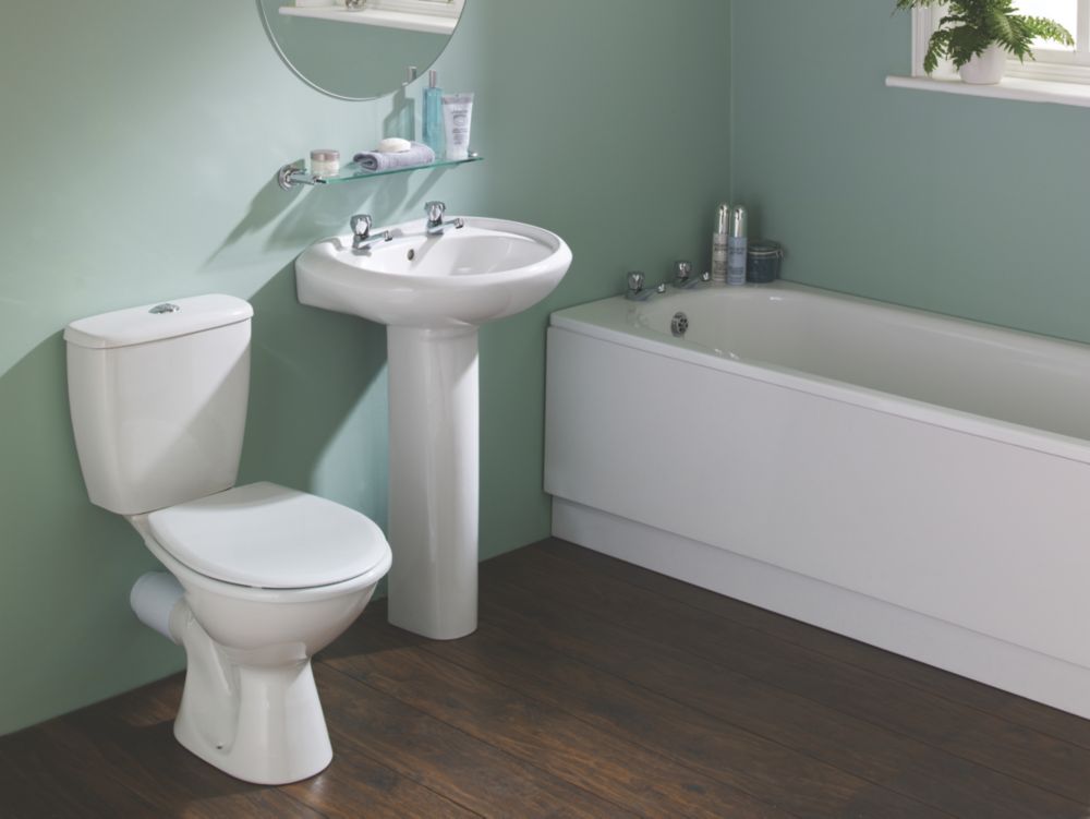 Grove Contemporary Single Ended Bathroom Suite With Steel Bath Bathroom Suites Screwfix Com