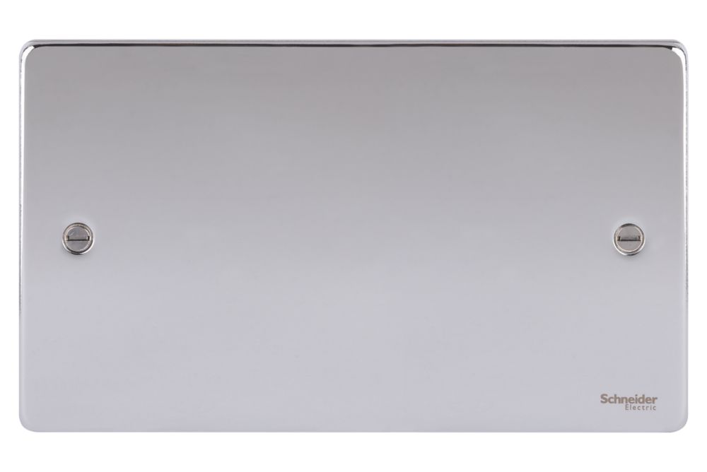 Schneider Electric Ultimate Low Profile 2-Gang Blanking Plate Polished Chrome