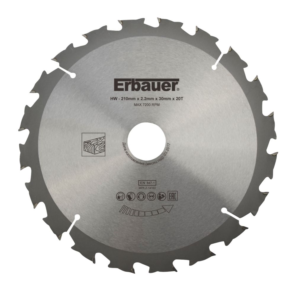 Erbauer TCT Saw Blade 210 x 30mm 20T Reviews