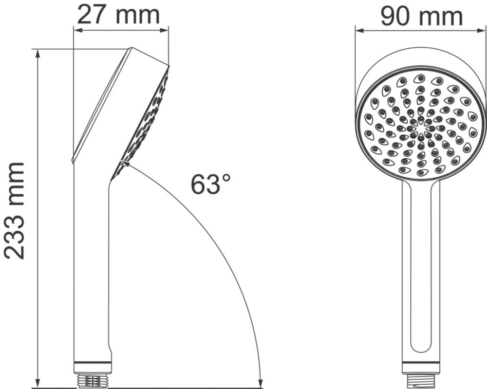 Mira Beat Hand Shower Chrome 90 x 280mm