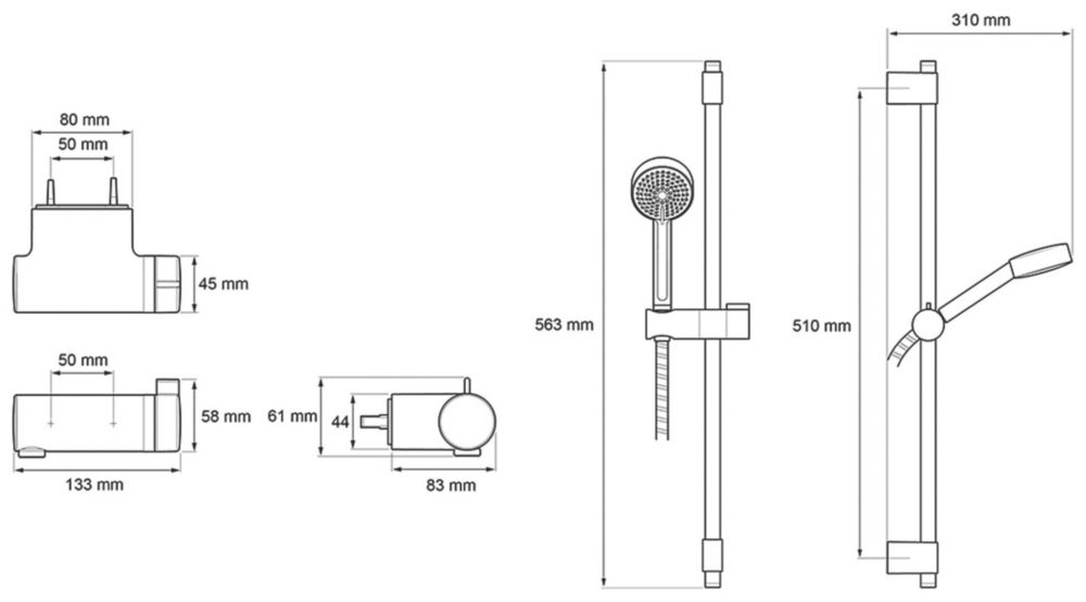 Mira Agile S EV Rear-Fed Exposed Chrome Thermostatic Mixer Shower