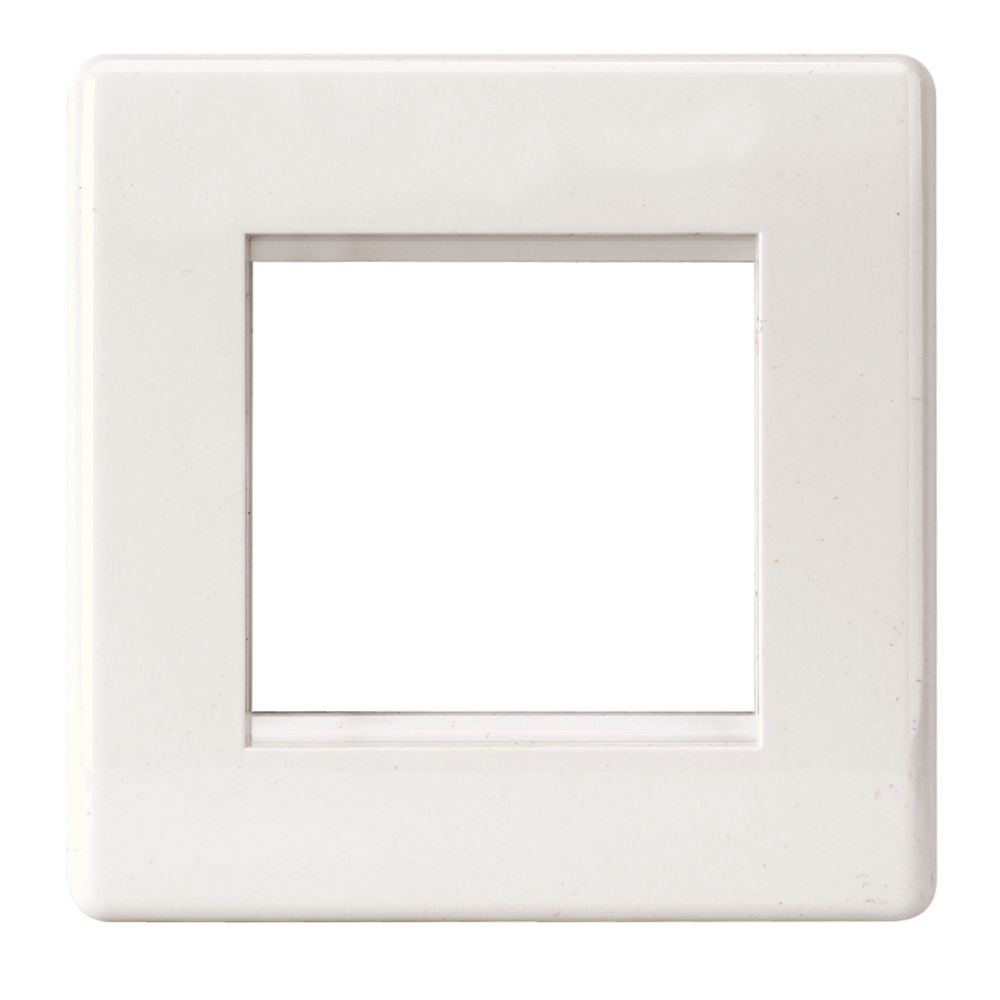 LAP 1-Gang Front Plate with Double Module Aperture White