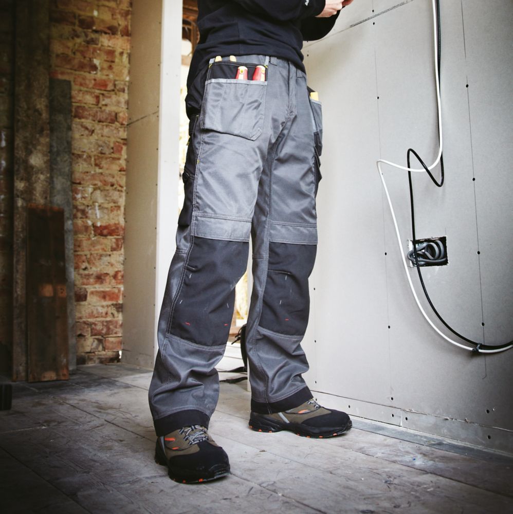 Snickers DuraTwill 3212 Holster Pocket Trousers Grey / Black 33