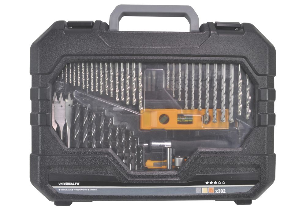 Straight Shank Mixed Drill Bit Set 302 Pieces