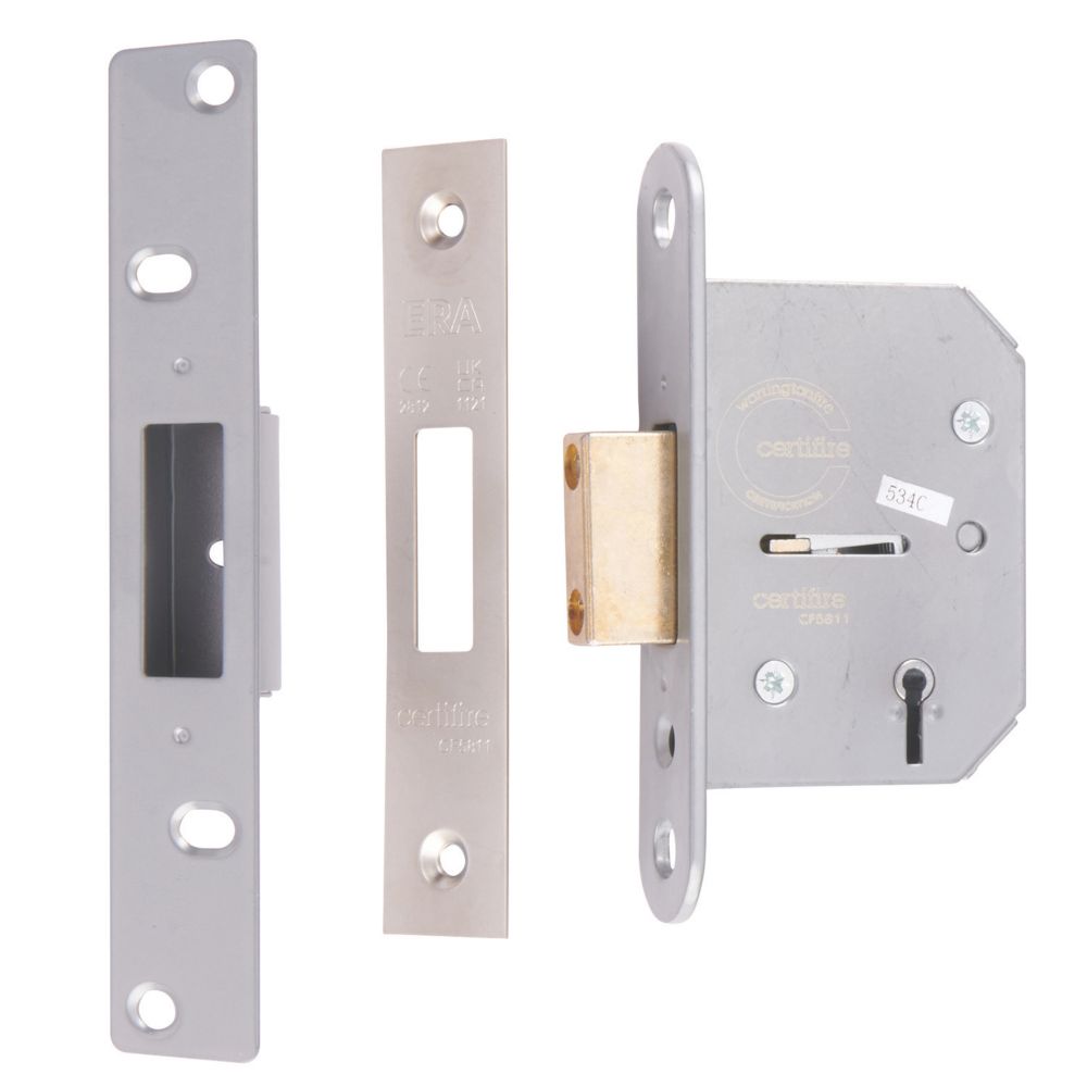 ERA 5 Lever Satin Nickel 5-Lever Mortice Deadlock 64mm Case - 44mm Backset