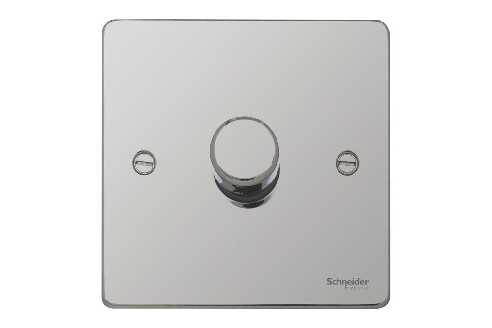 Schneider Electric Ultimate Low Profile 1-Gang 2-Way Push Dimmer Switch Polished Chrome