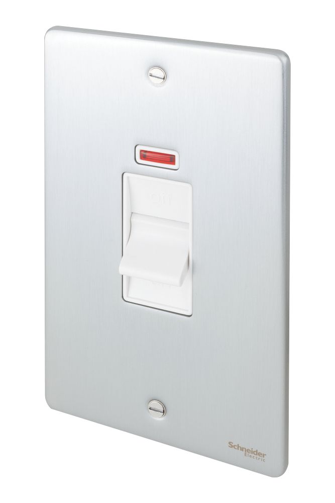 Schneider Electric Ultimate Low Profile 50A 2-Gang DP Control Switch Brushed Chrome with Neon with White Inserts Reviews