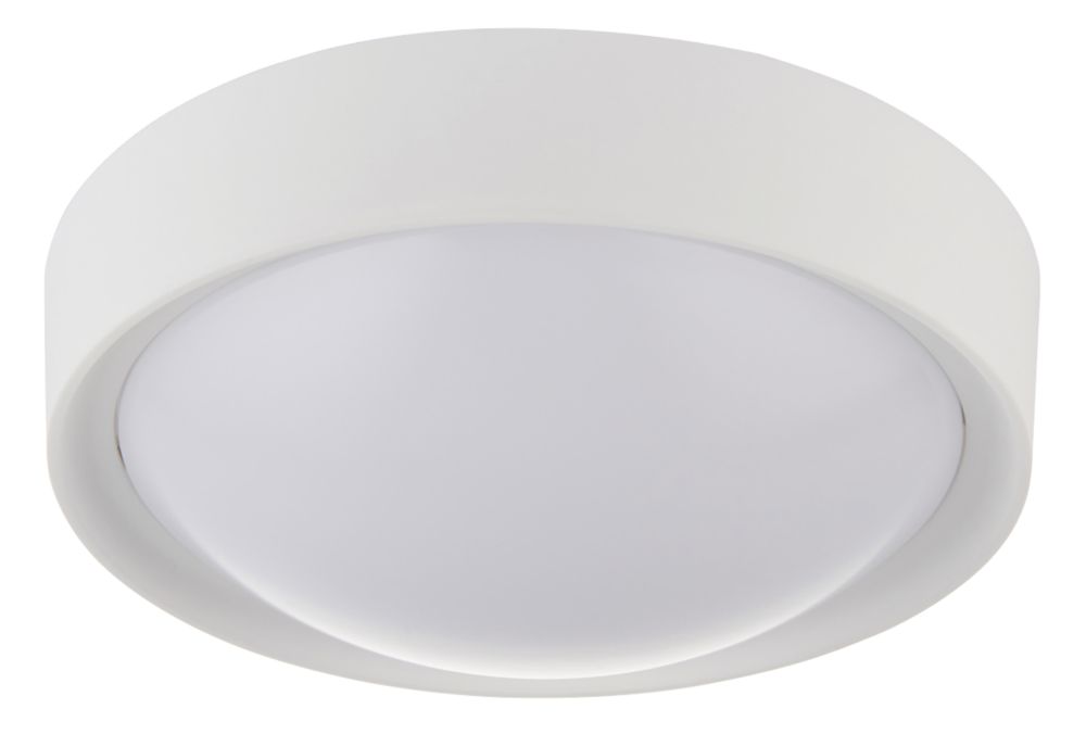 Circular Bathroom Ceiling Light Matt White Es